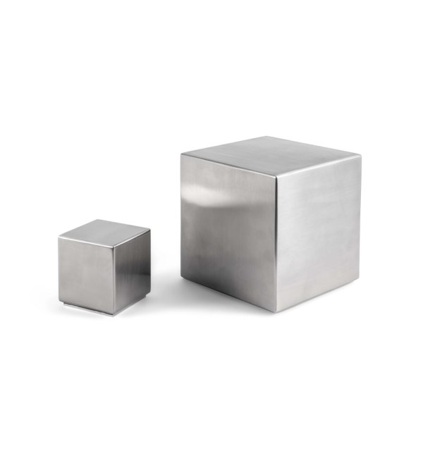 RVS urn - kubus groot en klein