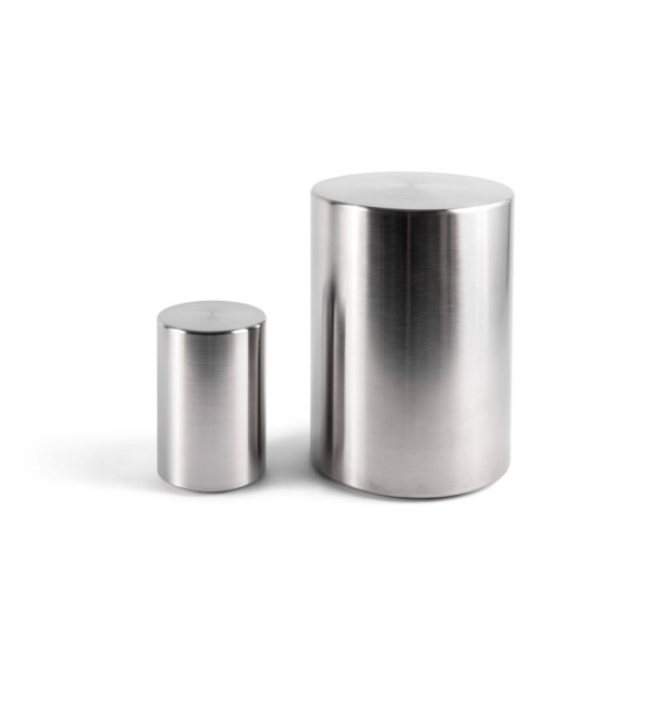 RVS urn cilinder klein en groot