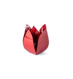 RVS urn tulp rood klein