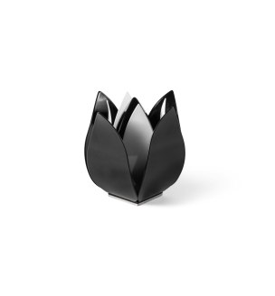 RVS urn - tulp zwart/wit klein