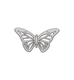 Gedenkdecoratie | Vlinder - Zilverkleur