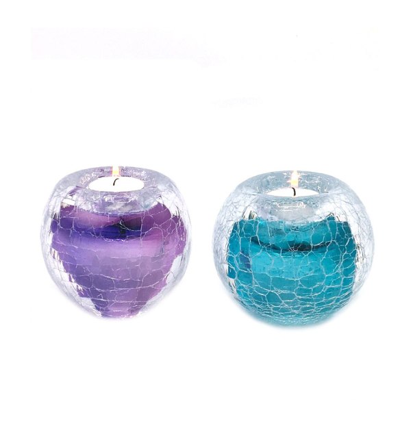 Mini urn – Theelicht Krakele Blauw en paars