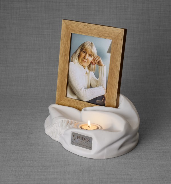 Cremation Urn Cozy - White MatteCeramic Picture Frame Urn (7)