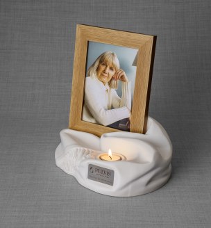 Cremation Urn Cozy - White MatteCeramic Picture Frame Urn (7)