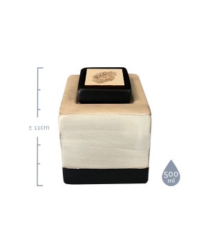 Mini urn - Kube Crème | Vingerafdruk