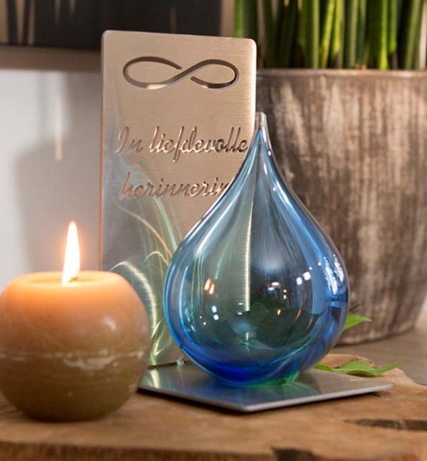 Mini urn – Bubble Blauw sfeerbeeld1