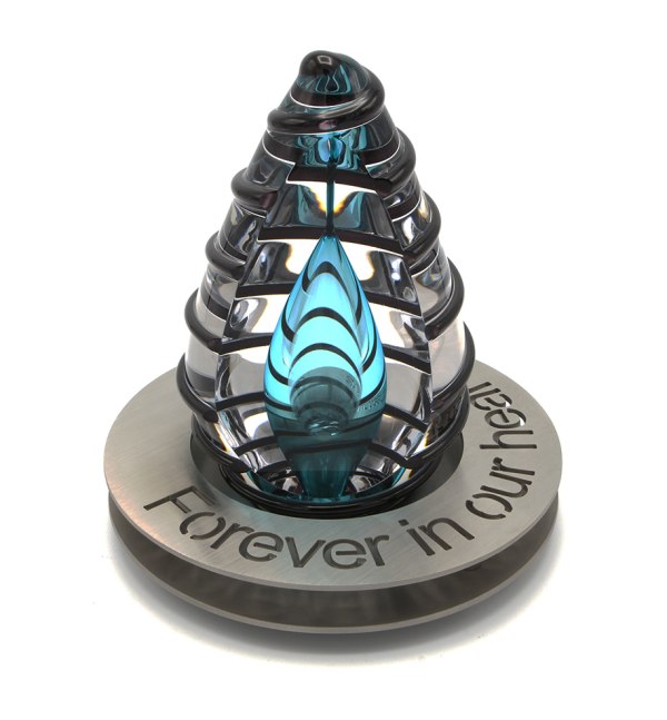 Mini urn – Eternal Blauw rvs tekstring