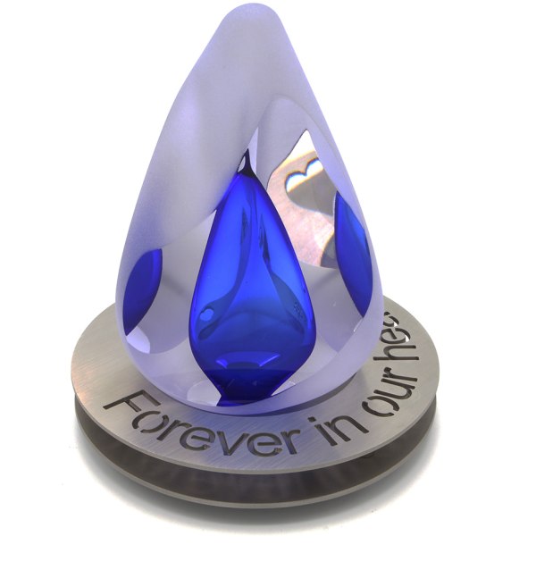Mini urn – Reflection Blauw rvs tekstring