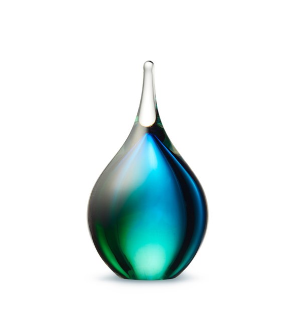 Mini urn – druppel blauw/groen
