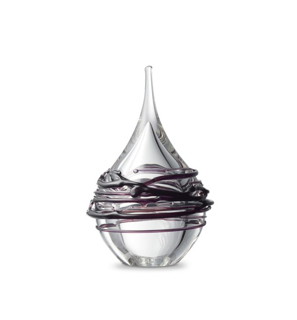 Mini urn | Druppel Transparant Swirl