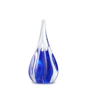 Mini urn – druppel sparkle blauw