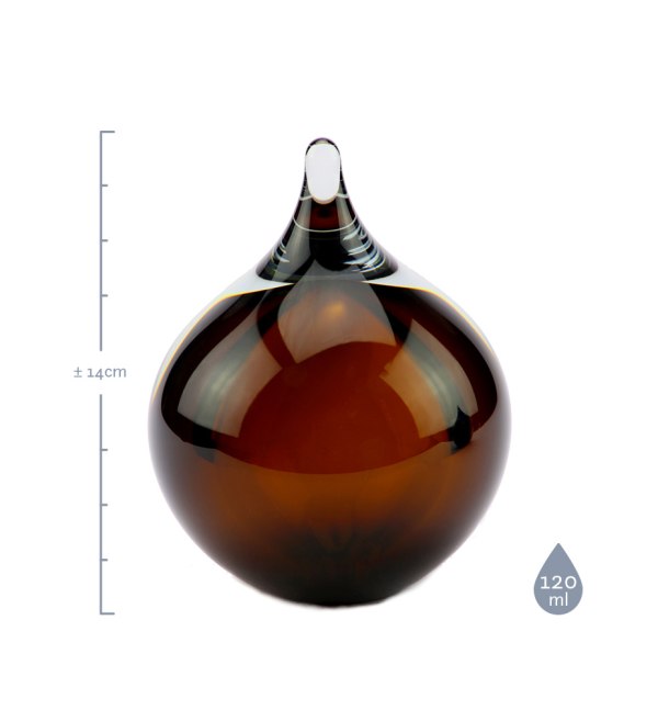 Mini urn – Bubble Cognac afmetingen