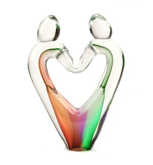 Mini urn glas hart multicolor