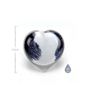 Mini urn – knuffelsteen hart zwart wit