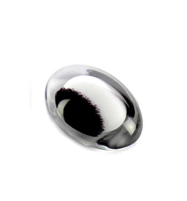 Mini urn - Knuffelsteen ovaal Zwart/wit