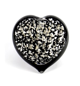 Mini urn - hart zilver zwart